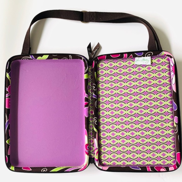 Vera Bradley Purple Punch Tablet Case Hard Shell iPad Mini Laptop Bag Crossbody - Picture 3 of 8